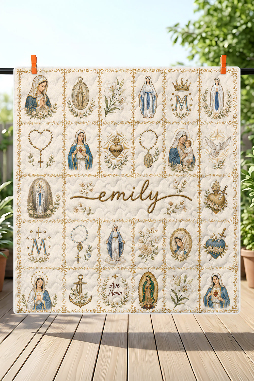 Ave Maria Quilt Blanket