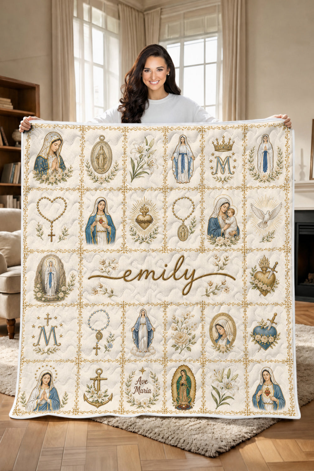 Ave Maria Quilt Blanket