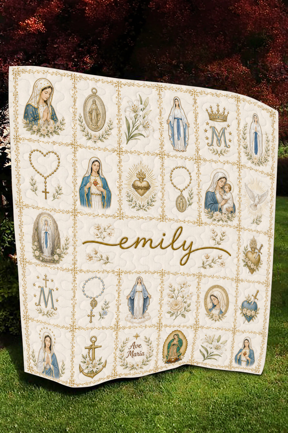 Ave Maria Quilt Blanket