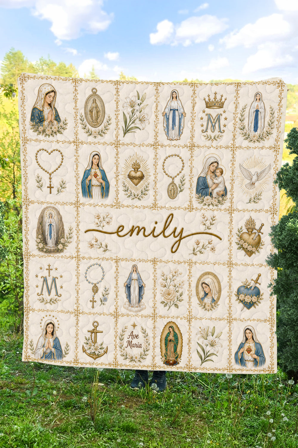 Ave Maria Quilt Blanket
