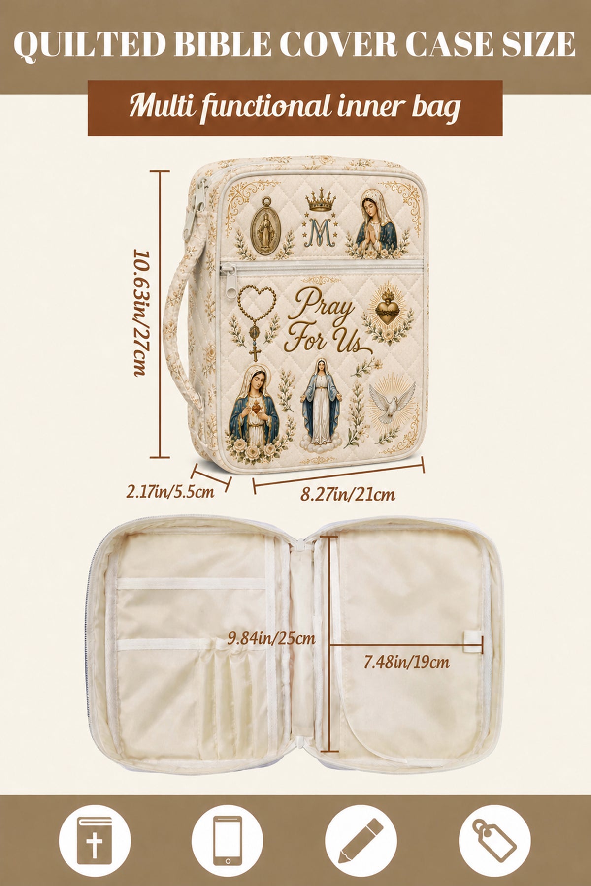 Ave Maria Quilted Bible bag