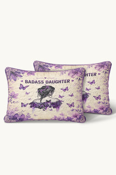 Badass Daughter I Am The Storm Purple Butterfly Pillow