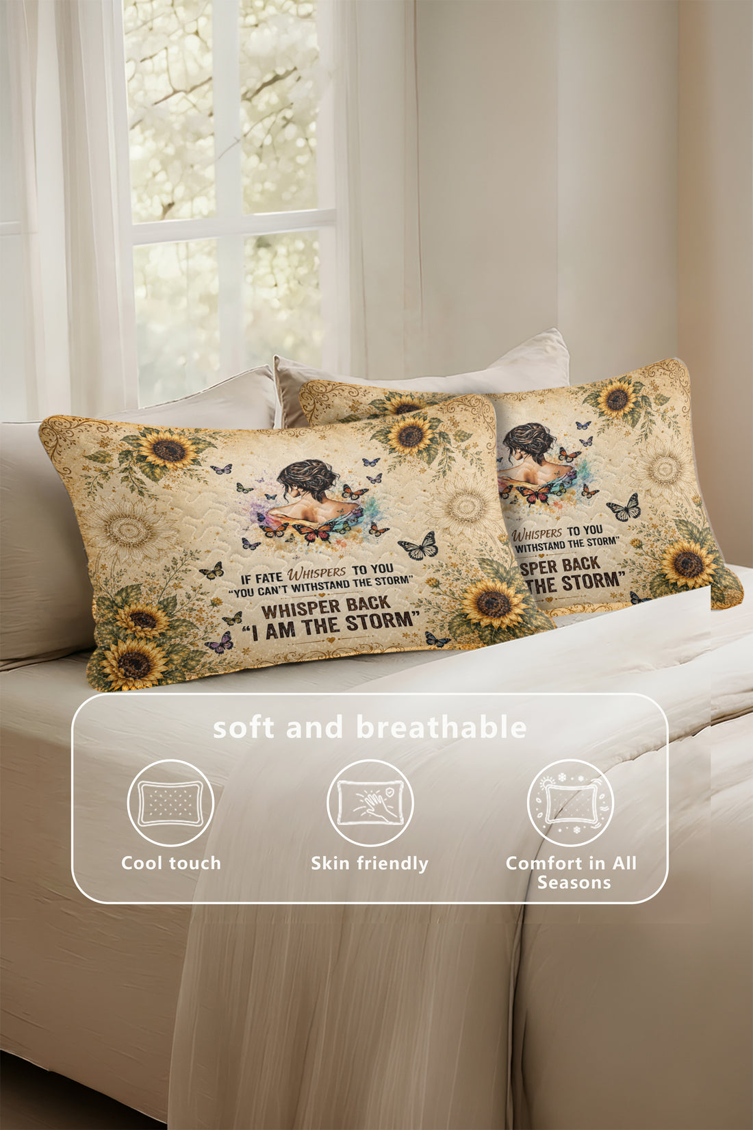 Badass Daughter I Am The Storm Sunflower Pillow