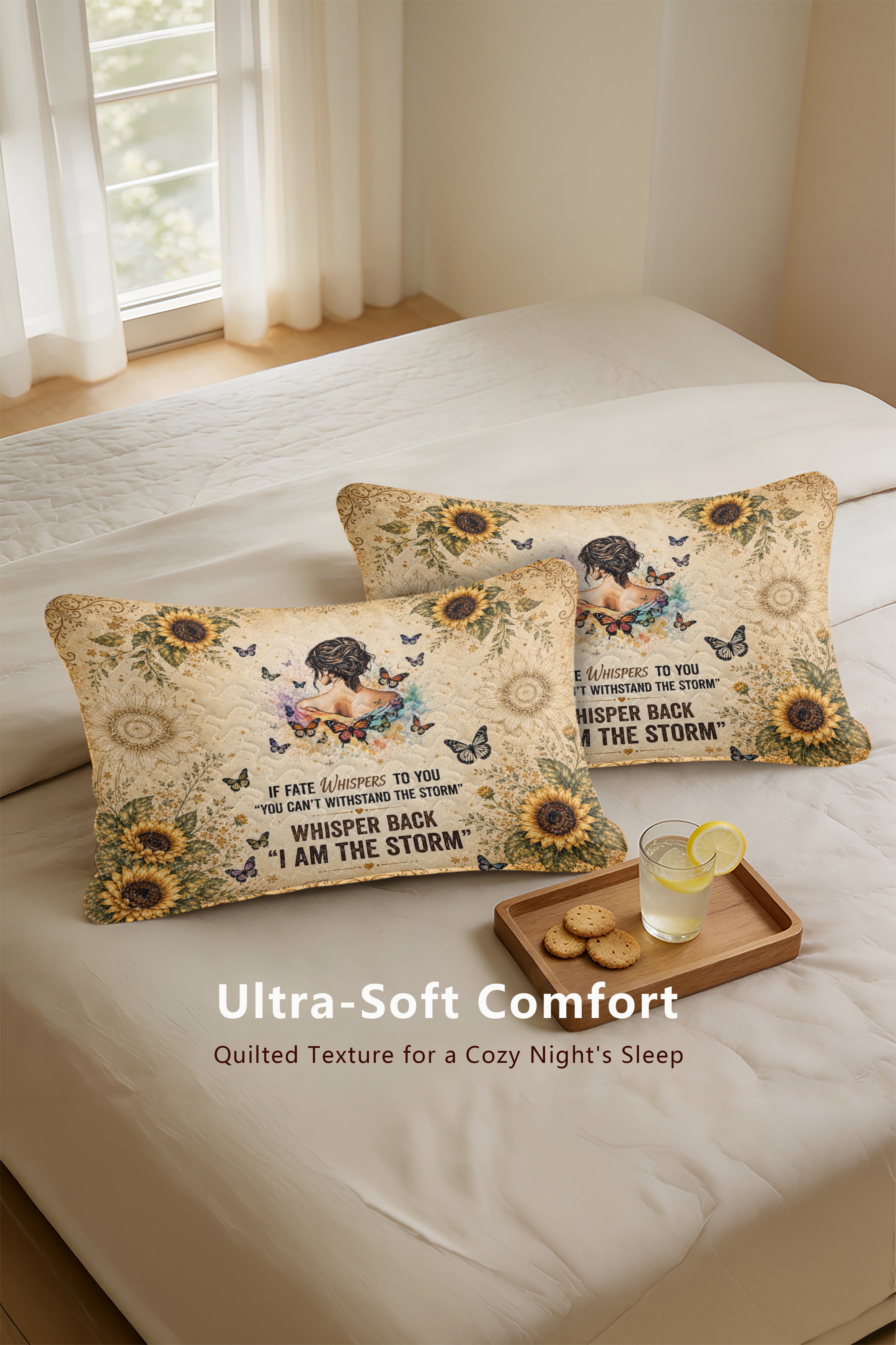 Badass Daughter I Am The Storm Sunflower Pillow