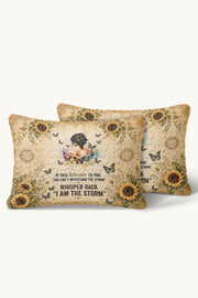 Badass Daughter I Am The Storm Sunflower Quilt Pillow