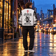 Because Of Him Heaven Knows My Name Quilted Bomber Jacket