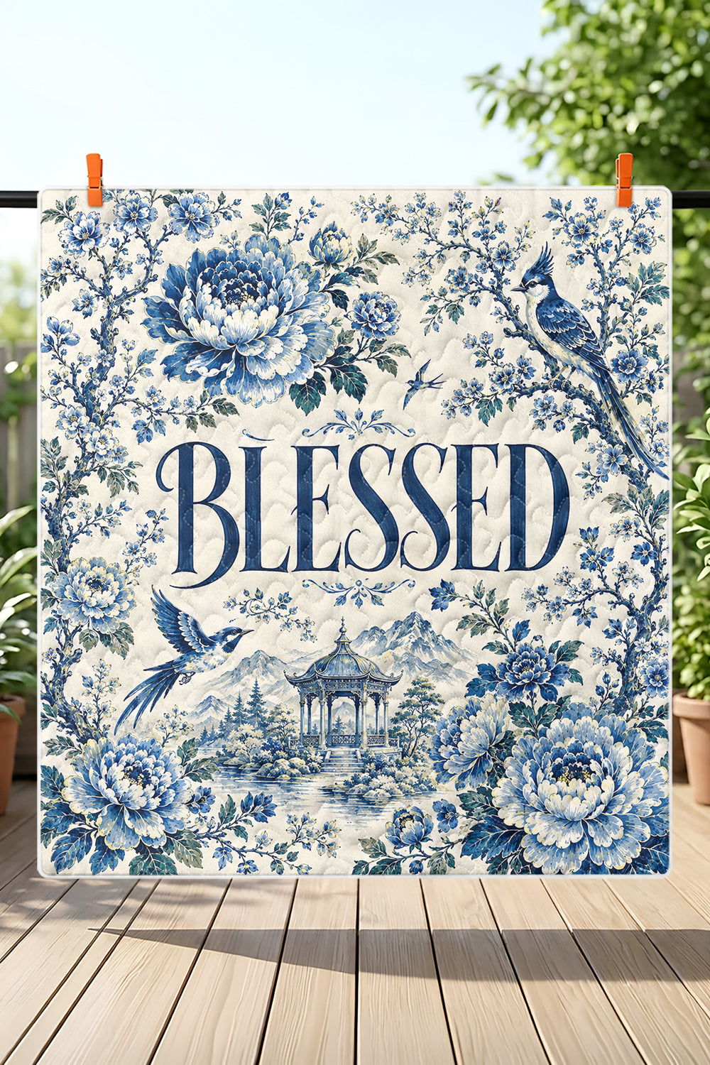 Blessed Floral Christian Blanket