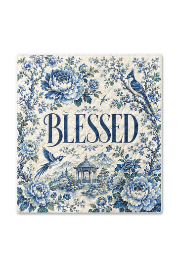 Blessed Floral Christian Blanket