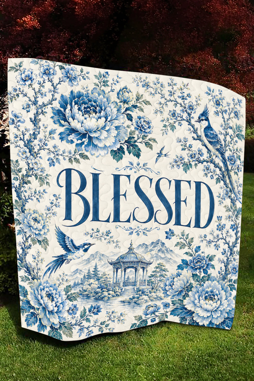 Blessed Floral Christian Blanket