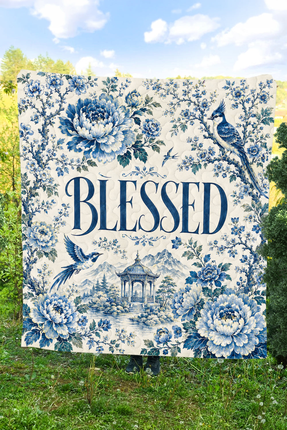 Blessed Floral Christian Blanket