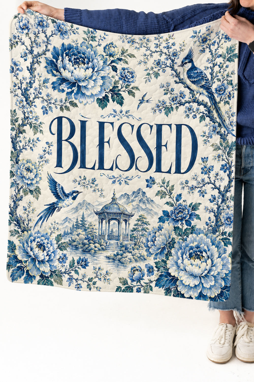 Blessed Floral Christian Blanket