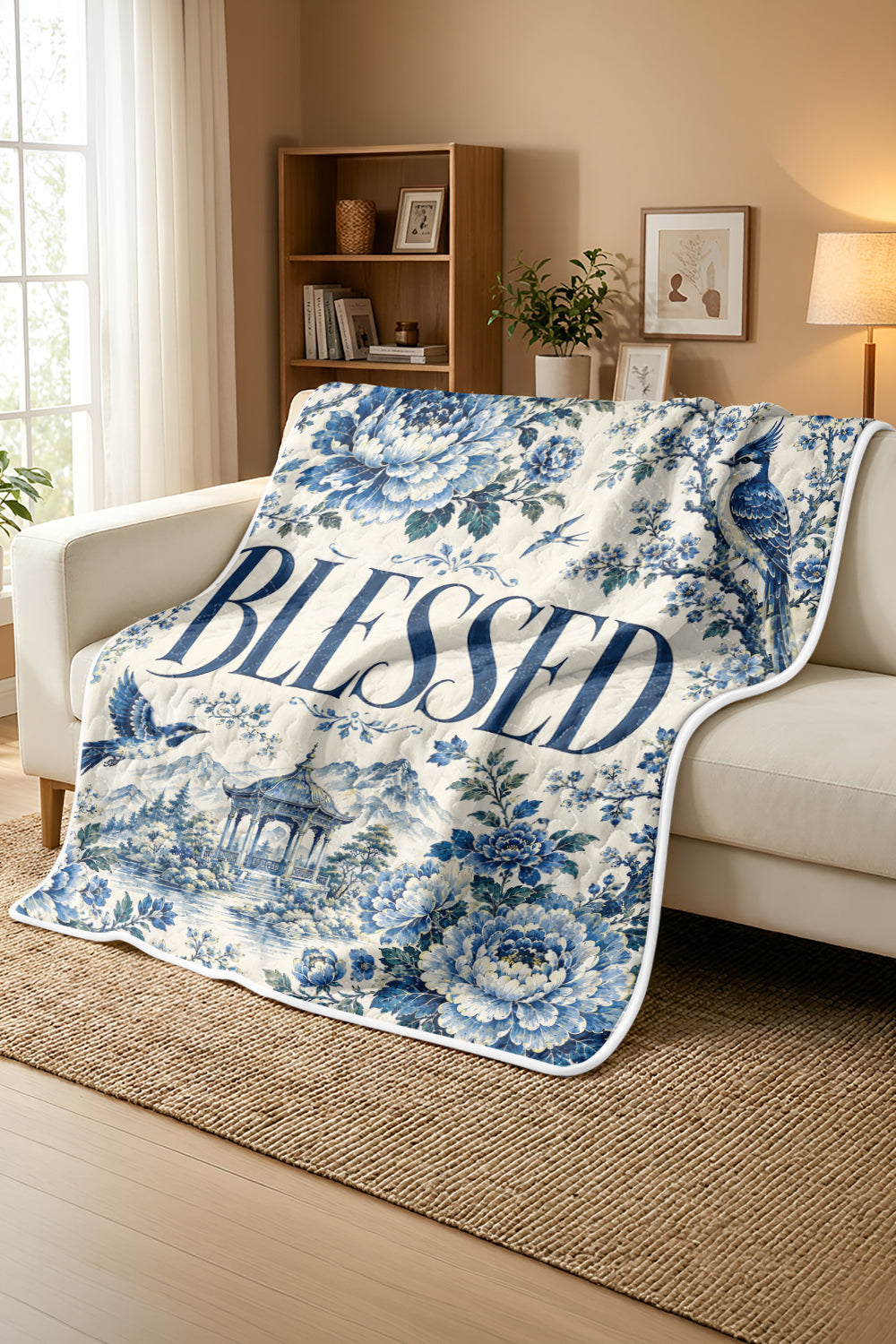 Blessed Floral Christian Blanket
