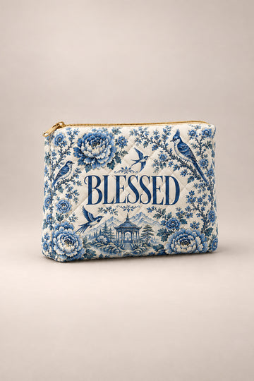 Blessed Floral Christian Quilted Pouches