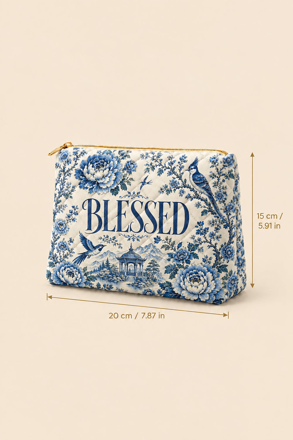 Blessed Floral Christian Quilted Pouches