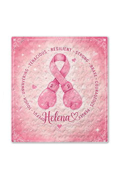 Boxing Gloves Ribbon Personalized Name Quilt Blanket