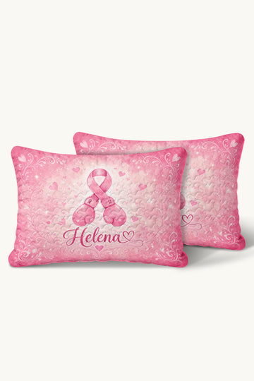 Boxing Gloves Ribbon Personalized Name Quilt Pillows