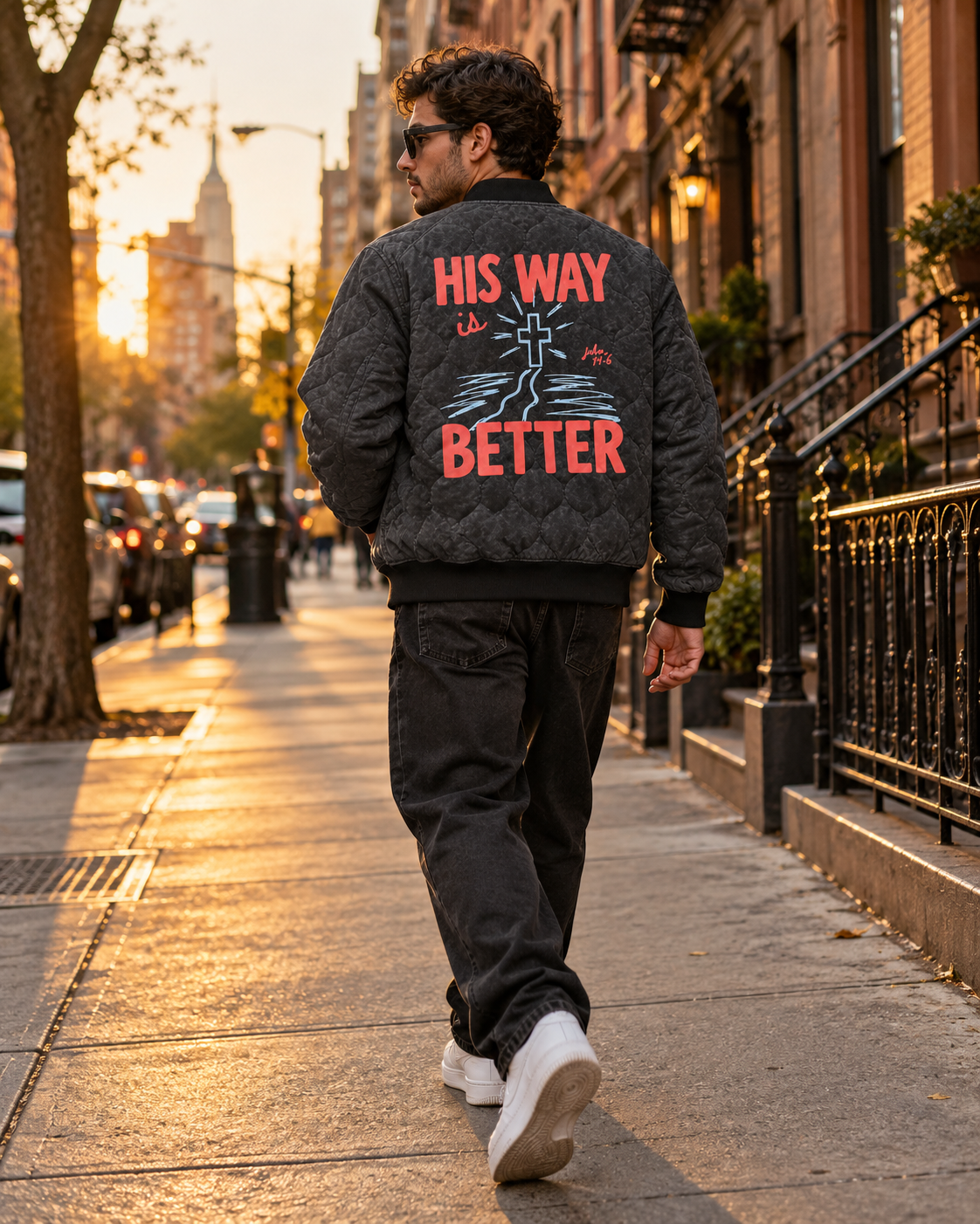 His Way Is Better Quilted Bomber Jacket – view 2