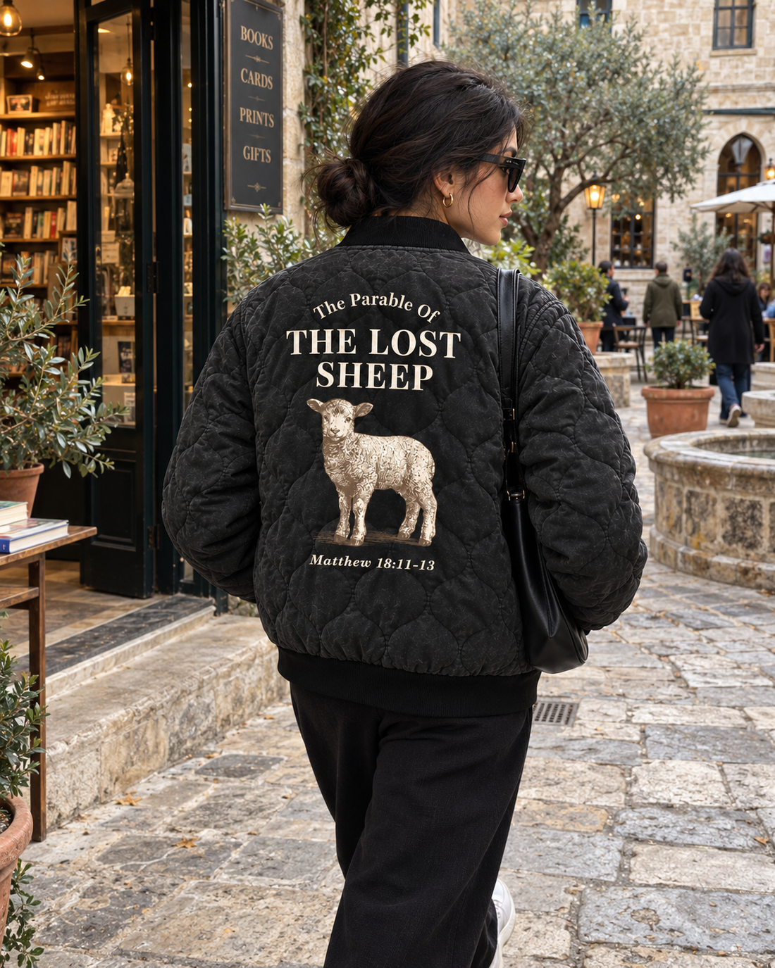 Worthy In The Lamb Quilted Bomber Jacket