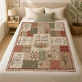 Christian Floral Quilt Blanket, Be Still And Know Throw, Bible Verse Faith Quilt