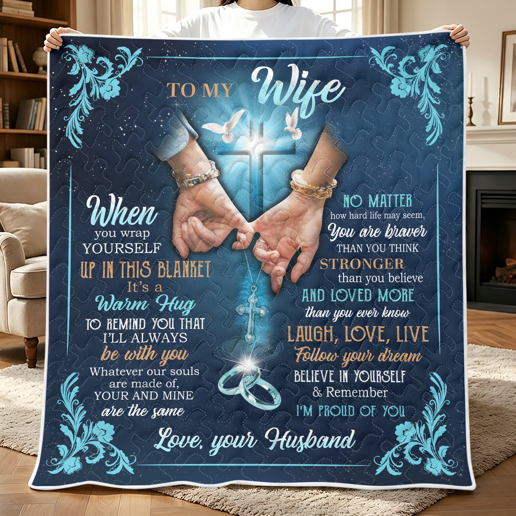 Couple Corss Blanket Quilt Blanket