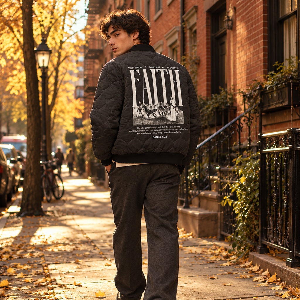 Daniel In The Lions Den Quilted Bomber Jacket – view 1