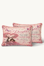 Daughter Always Be My Baby Girl Pink Blossom Quilt Pillow