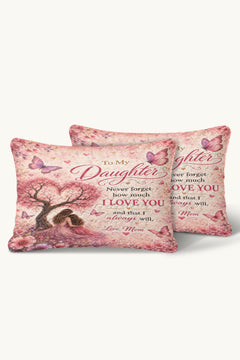 Daughter Always Be My Baby Girl Pink Blossom Pillow