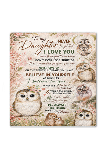 Daughter Believe In Yourself Owl Quilt Blanket