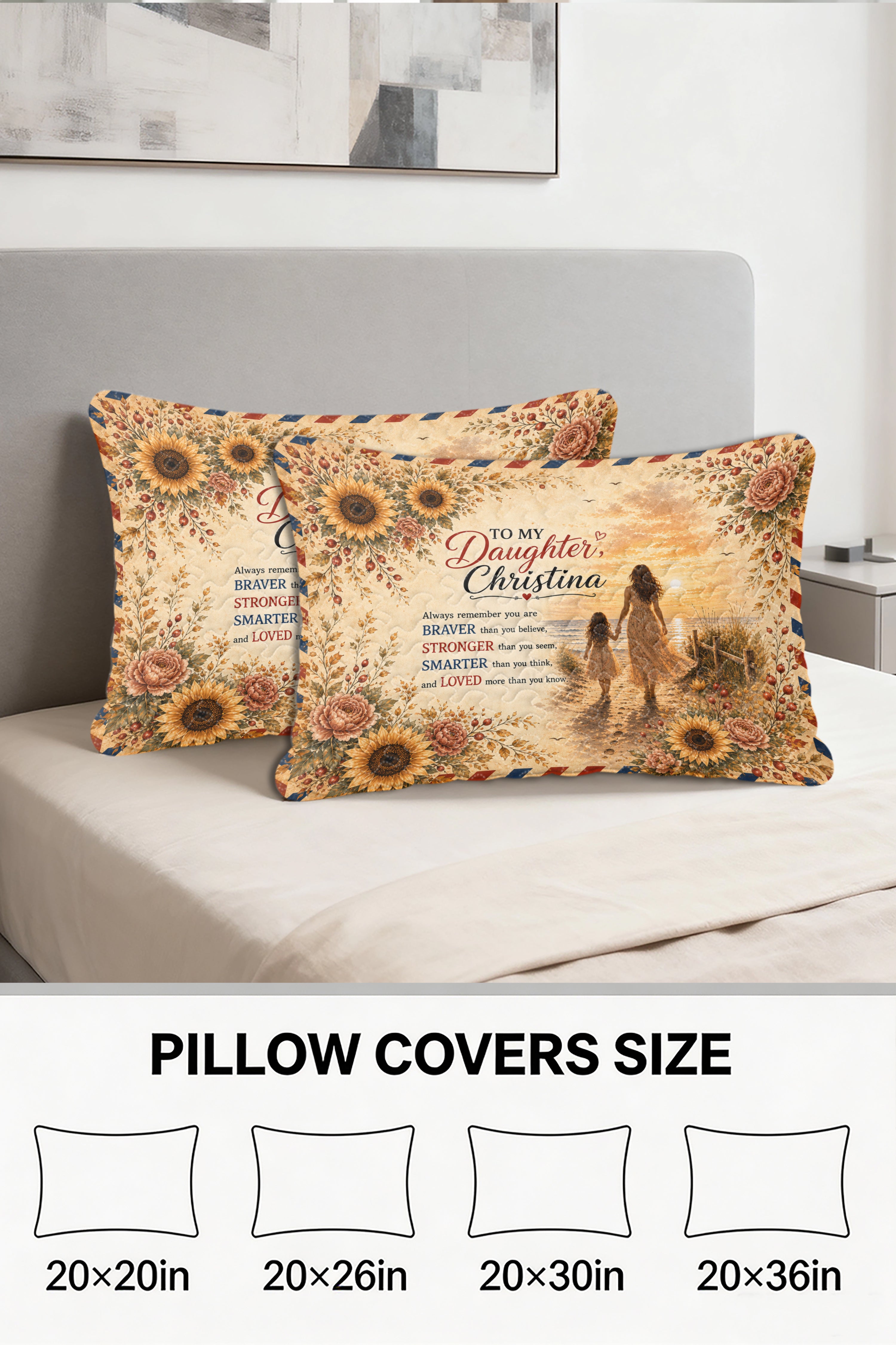 Daughter Braver Stronger Loved Galaxy Princess Crown Pillow