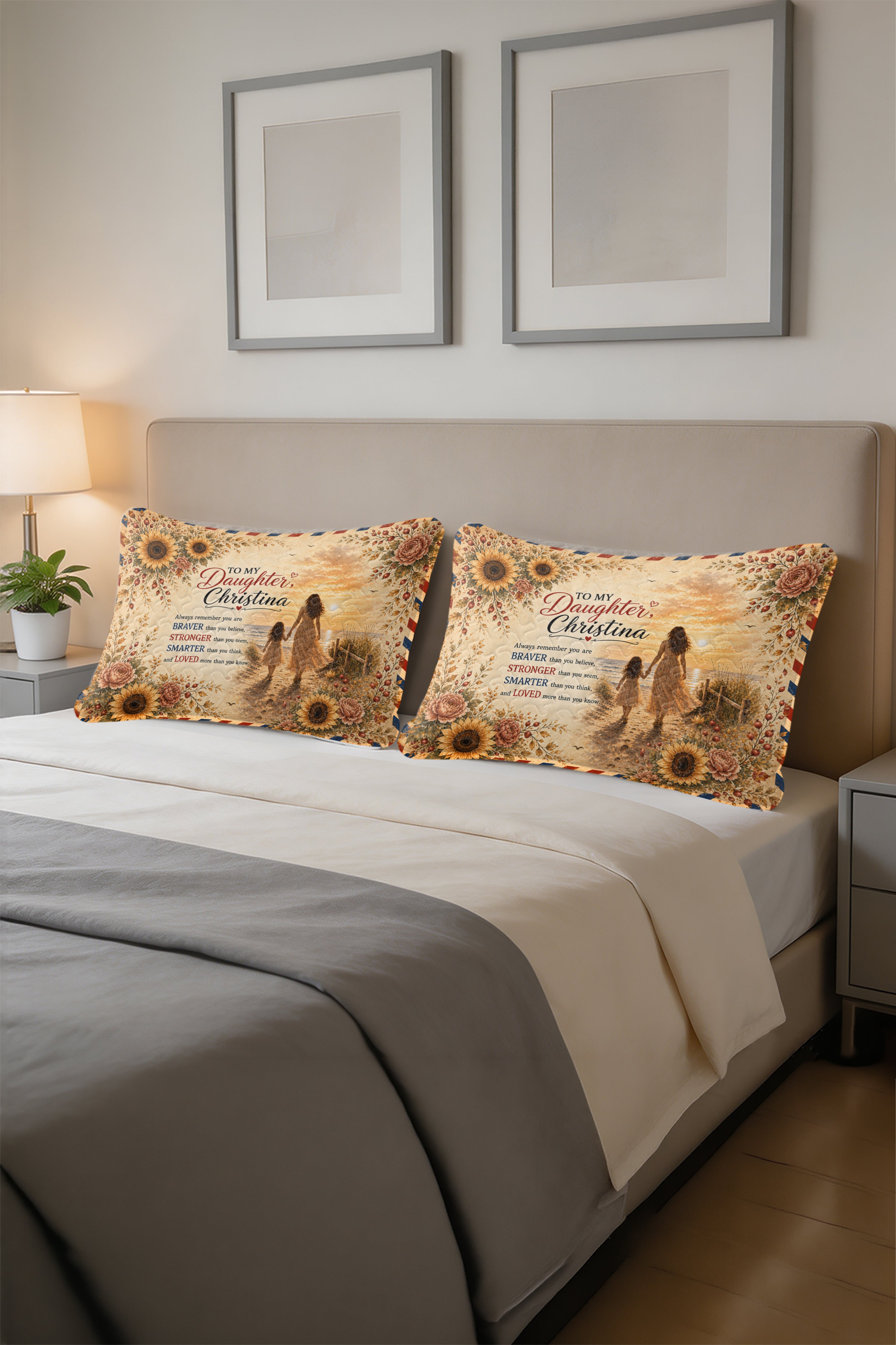 Daughter Braver Stronger Loved Galaxy Princess Crown Pillow