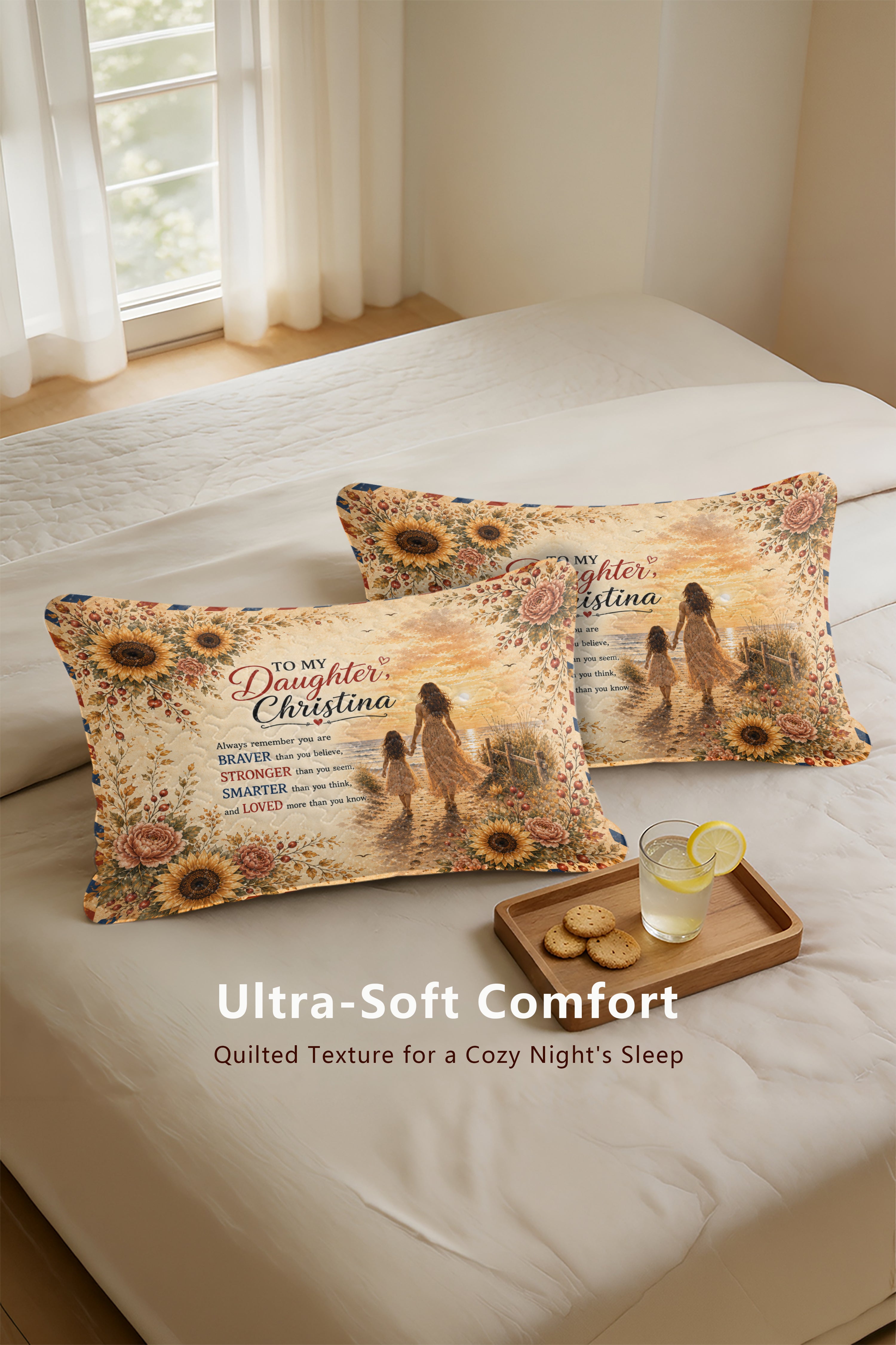 Daughter Braver Stronger Loved Galaxy Princess Crown Pillow