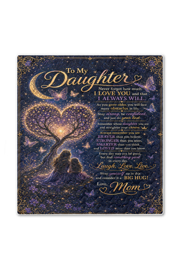 Daughter Braver Stronger Loved Galaxy Princess Crown Quilt Blanket