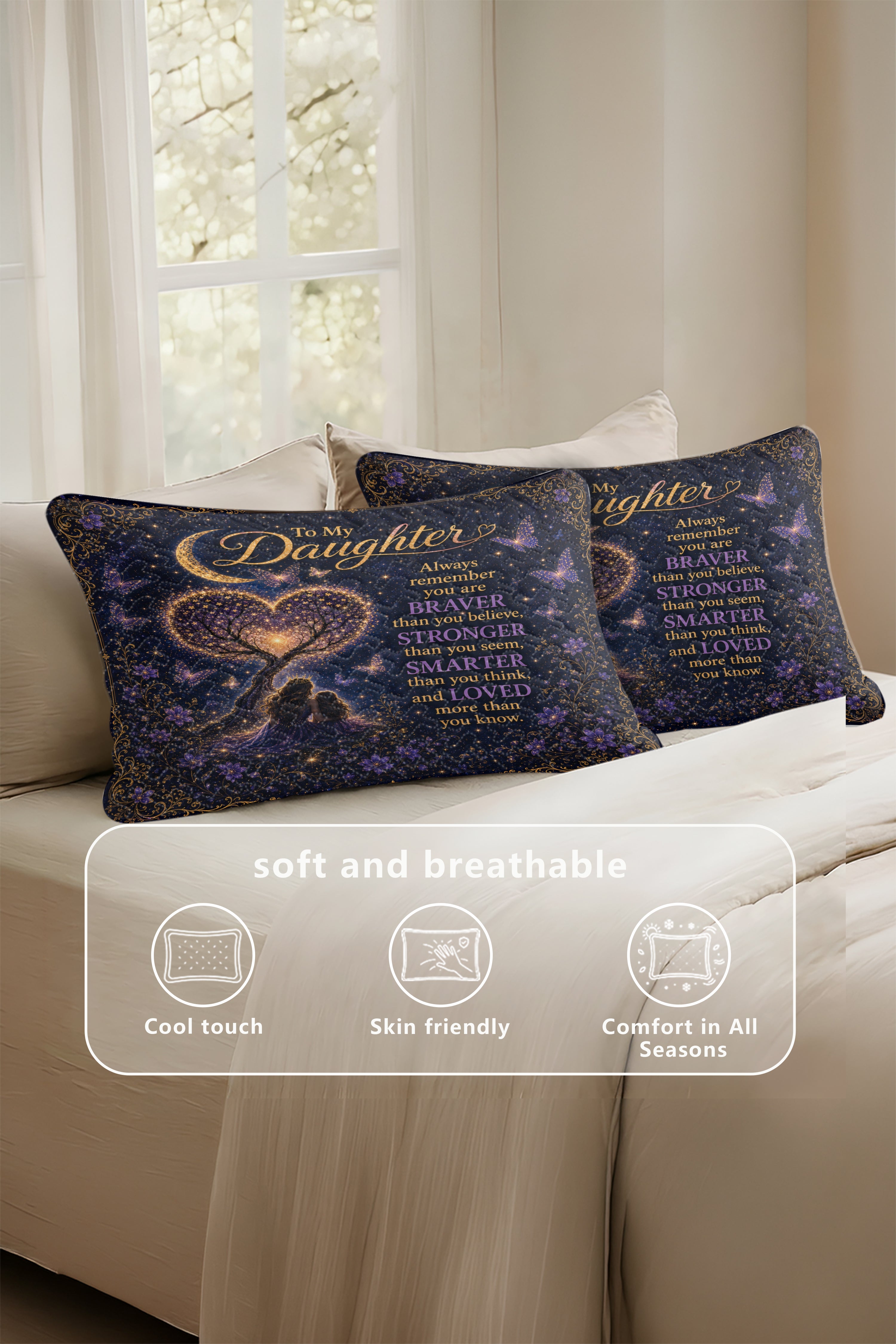 Daughter Braver Stronger Loved Galaxy Princess Crown Pillow