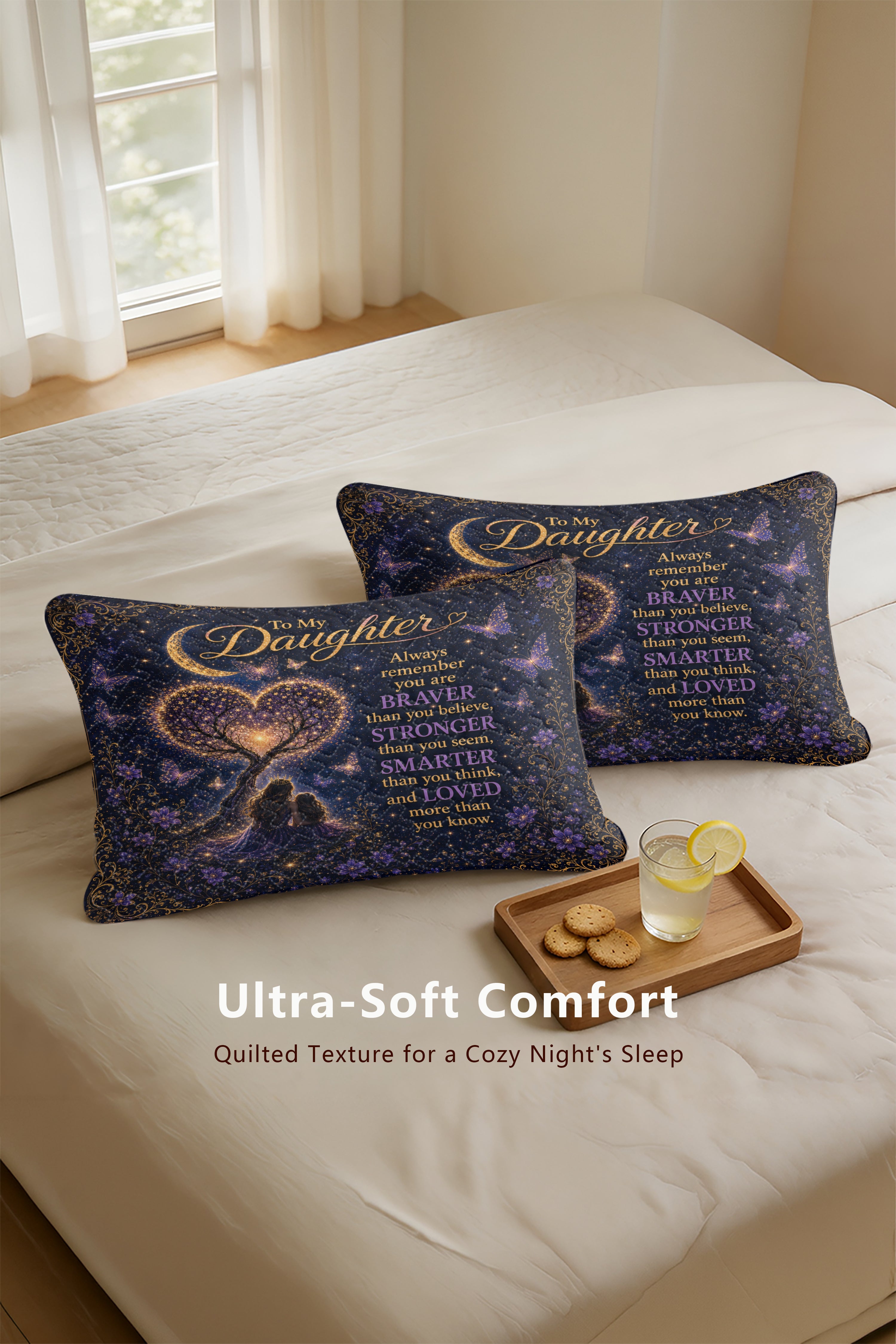 Daughter Braver Stronger Loved Galaxy Princess Crown Pillow