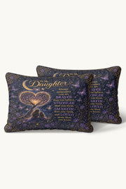Daughter Braver Stronger Loved Galaxy Princess Crown Quilt Pillow