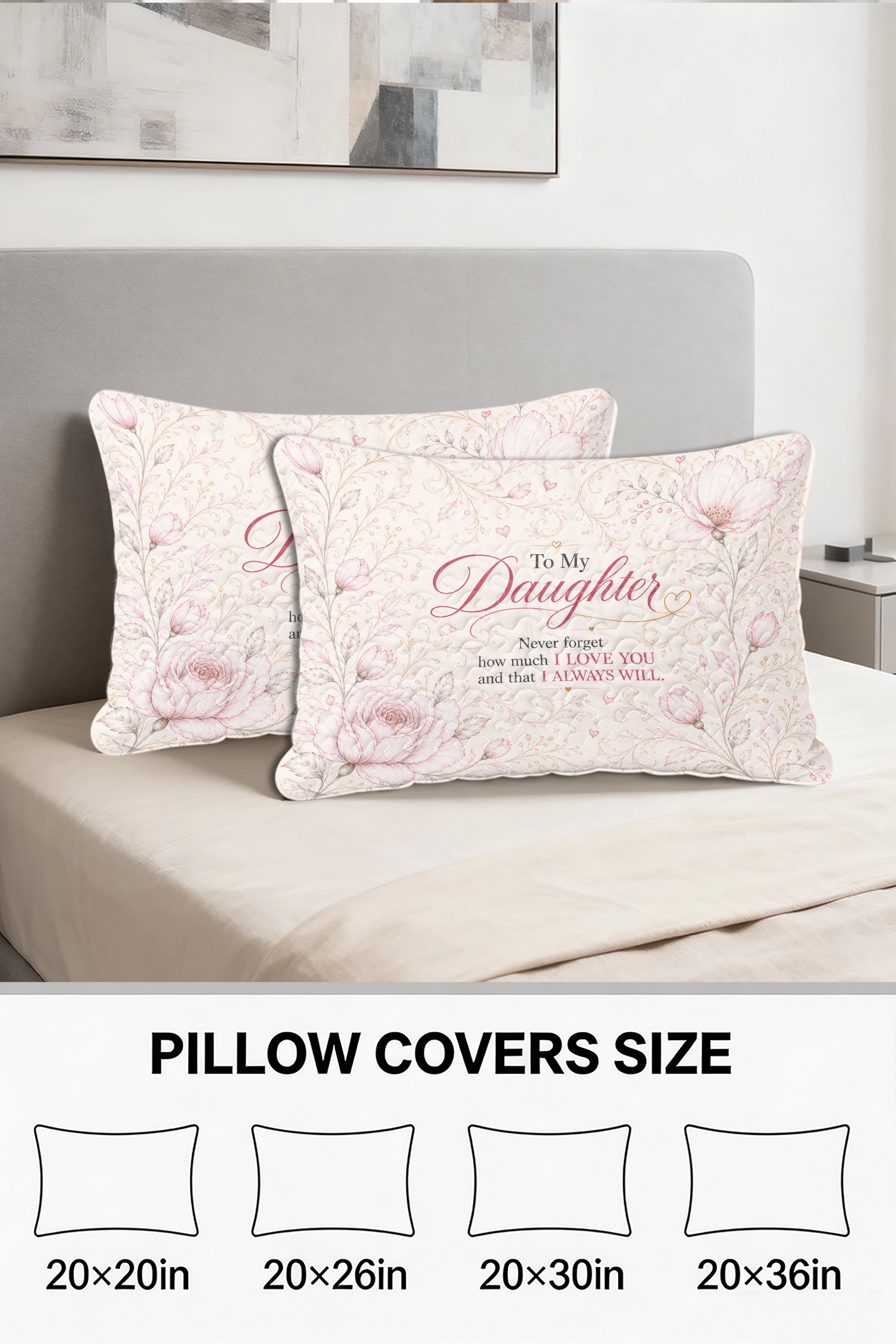 Daughter Braver Stronger Loved Minimalist Elegant Pillow