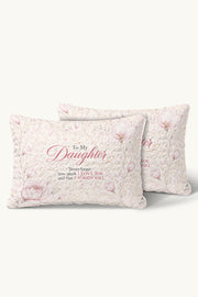 Daughter Braver Stronger Loved Minimalist Elegant Quilt Pillow