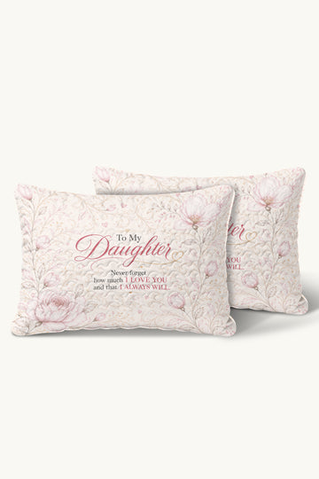 Daughter Braver Stronger Loved Minimalist Elegant Pillow