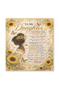 Daughter Braver Stronger Loved Sunflower Girl Boho Blanket