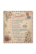 Daughter Braver Stronger Loved Vintage Air Mail Roses Blanket
