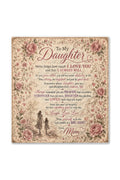 Daughter Braver Stronger Loved Vintage Pink Peony Blanket