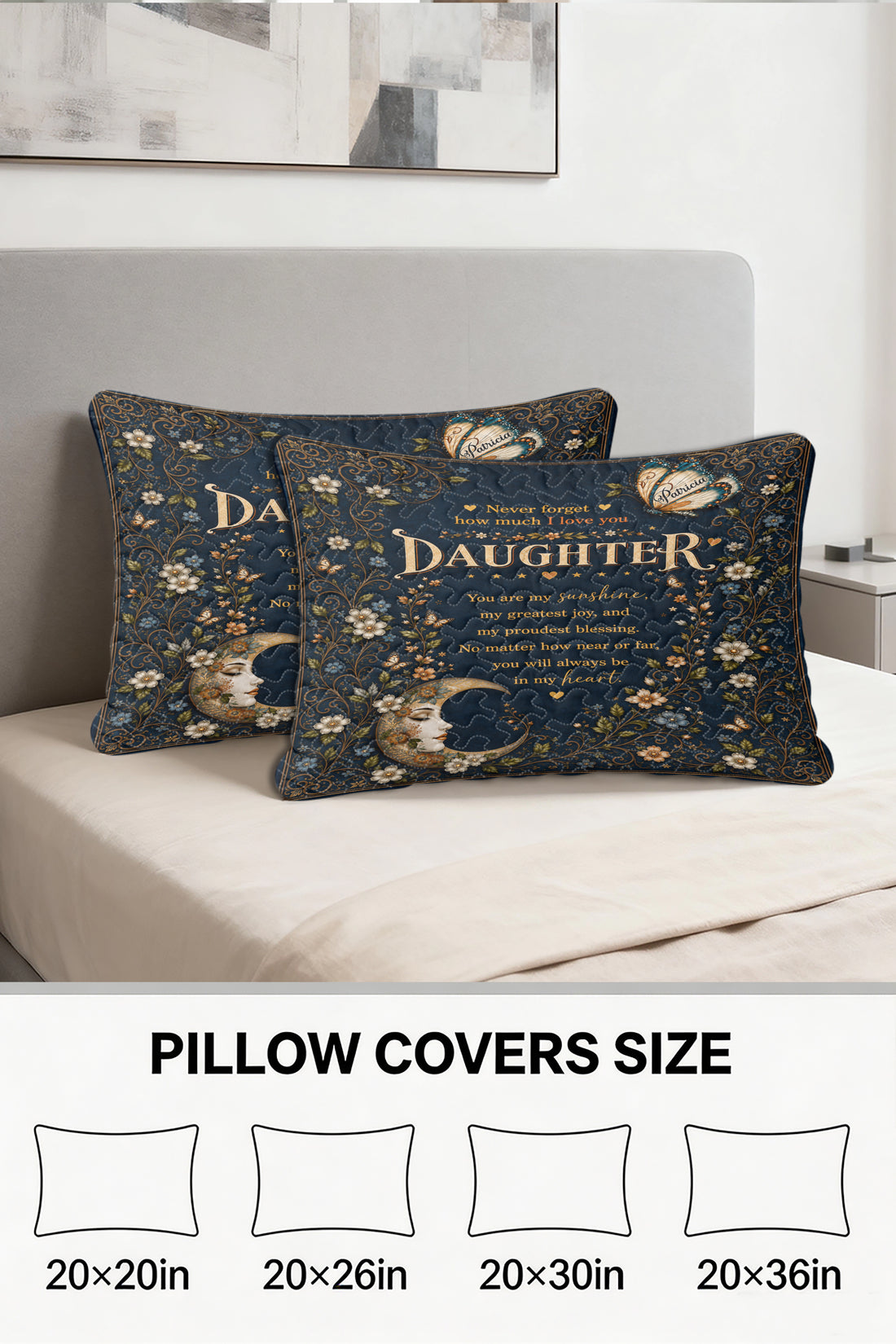 Daughter Funny Love More Than Breathing Navy Pillow