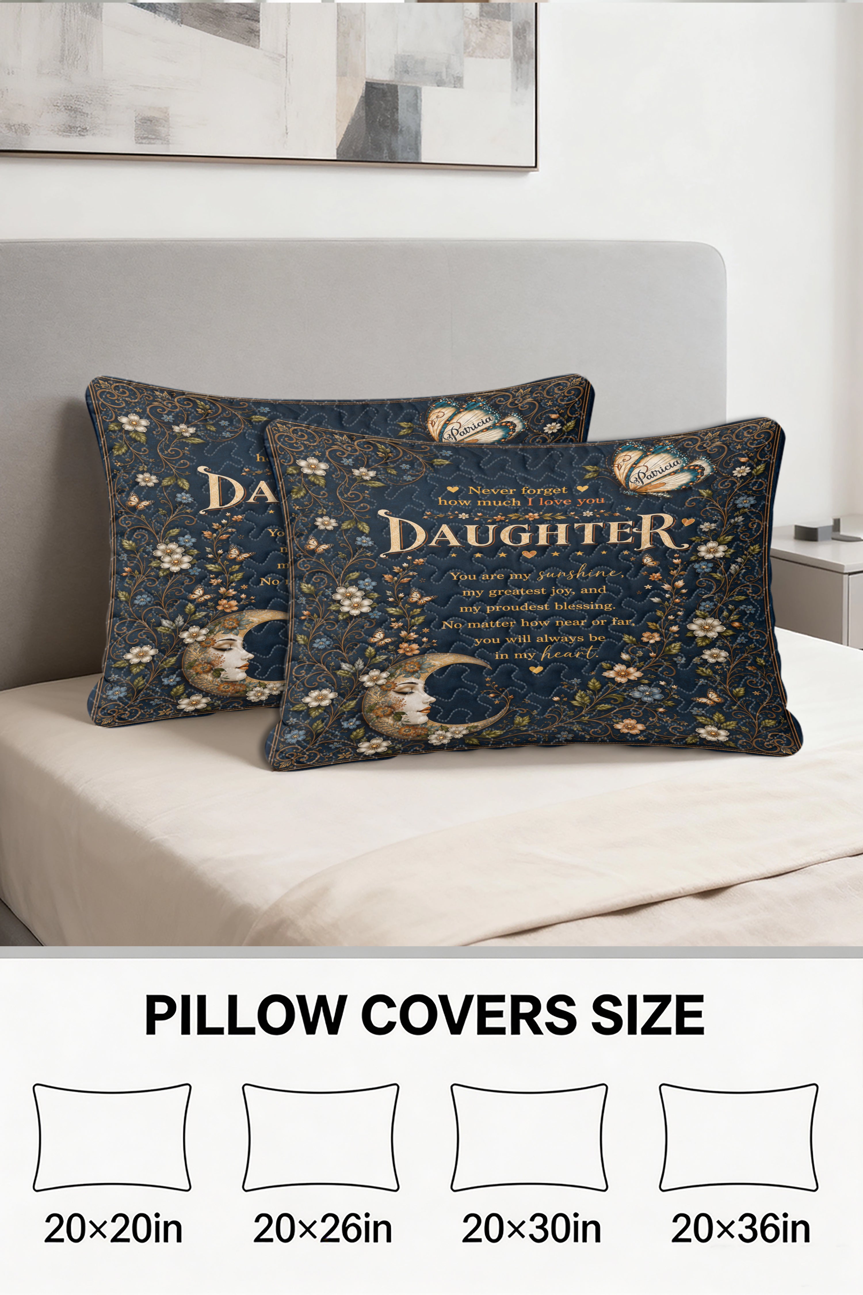 Daughter Funny Love More Than Breathing Navy Pillow