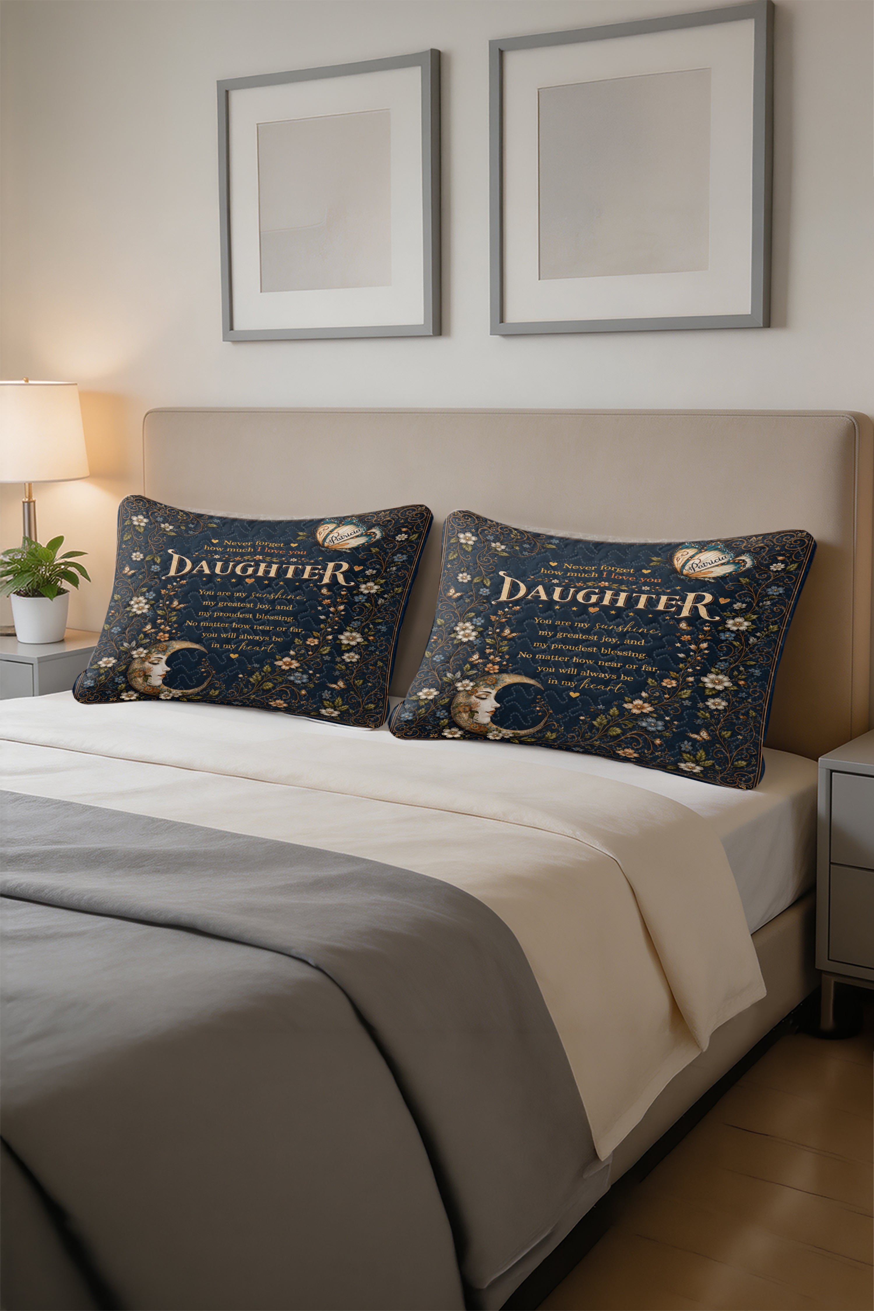 Daughter Funny Love More Than Breathing Navy Pillow