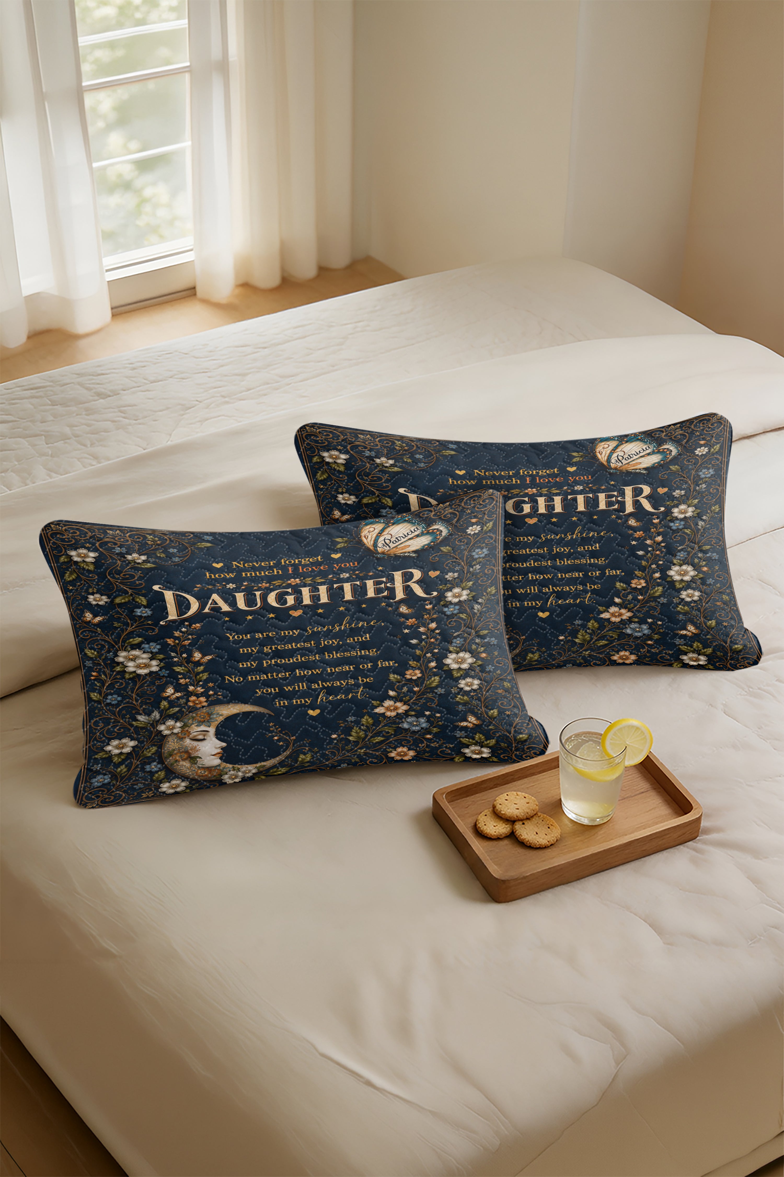 Daughter Funny Love More Than Breathing Navy Pillow