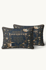 Daughter Funny Love More Than Breathing Navy Quilt Pillow