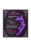 Daughter God Sent You Into My Life Purple Butterfly Blanket