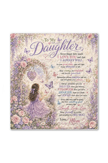 Daughter Greatest Adventure Purple Garden Quilt Blanket