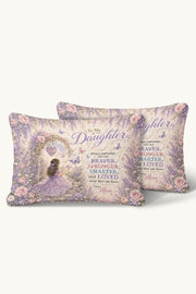 Daughter Greatest Adventure Purple Garden Quilt Pillow