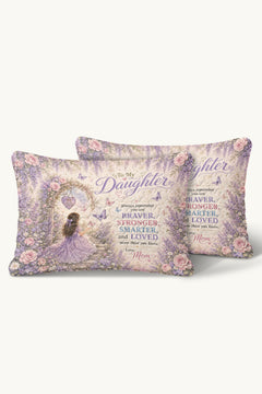 Daughter Greatest Adventure Purple Garden Pillow